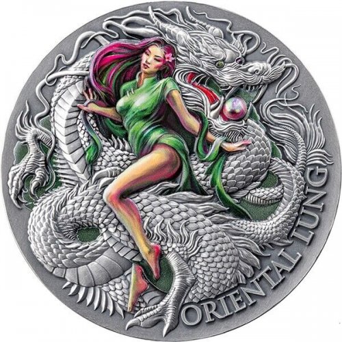 Cameroon 2024 2000 Francs ORIENTAL LUNG Dragonology 2 Oz silver coin