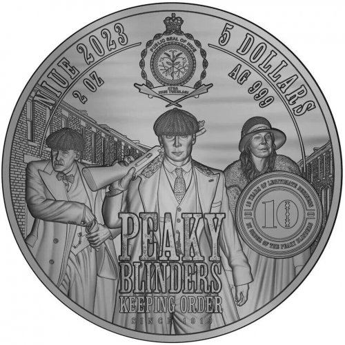 Niue 2023 5$ THOMAS SHELBY Peaky Blinders 2 Oz silver coin