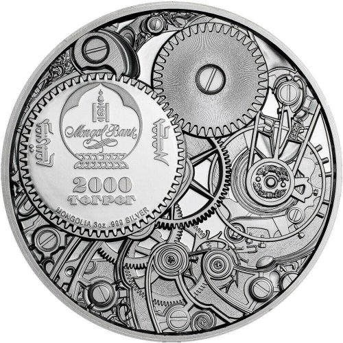 Mongolia 2020 2000Togrog MECHANICAL BEE Clockwork Evolution 3 Oz Silver Coin