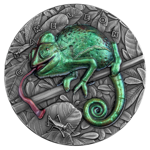 Niue 2021 7$ - Amazing Animals - Chameleon 3 Oz silver coin