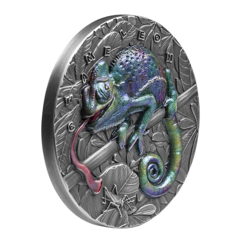 Niue 2021 7$ - Amazing Animals - Chameleon 3 Oz silver coin