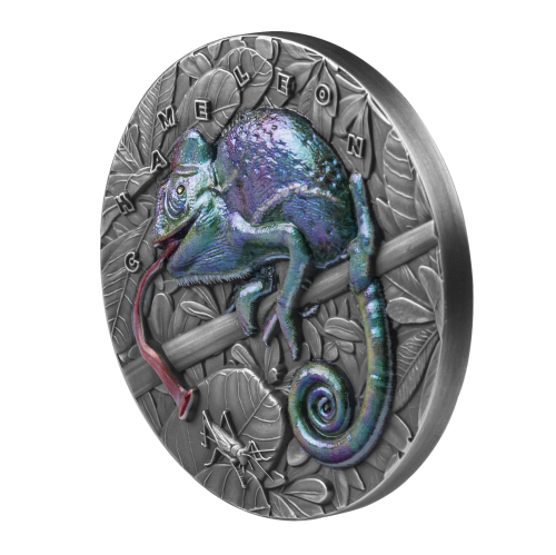 Niue 2021 7$ - Amazing Animals - Chameleon 3 Oz silver coin