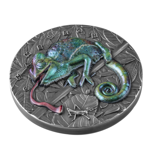 Niue 2021 7$ - Amazing Animals - Chameleon 3 Oz silver coin