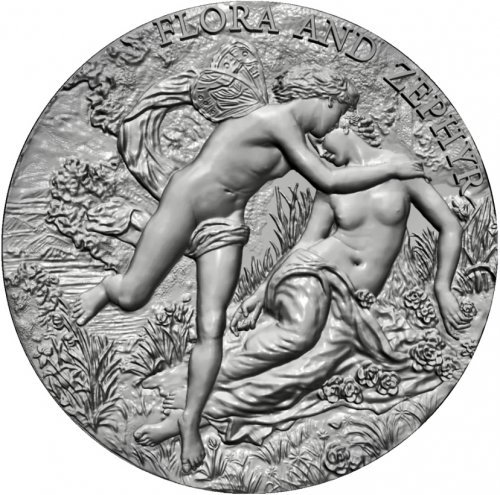 Cameroon 2023 2000 Francs FLORA AND ZEPHYR 2 Oz silver coin