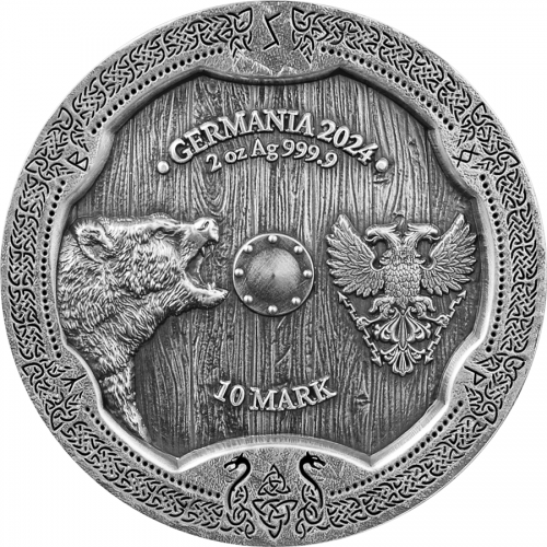 Germania 2024 10 Mark Valkyries: SOLVEIG 2 Oz Antique Finish silver coin