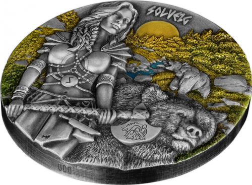 Germania 2024 10 Mark Valkyries: SOLVEIG 2 Oz Antique Finish silver coin