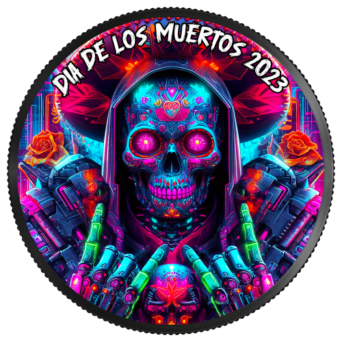 Mexico 2023 1 Onza DIA DE LOS MUERTOS Cyberpunk 1 Oz silver coin