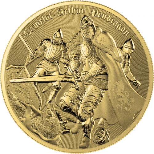 Niue 2023 2$ Camelot Arthur Pendragon Full Gilding 1 Oz silver coin