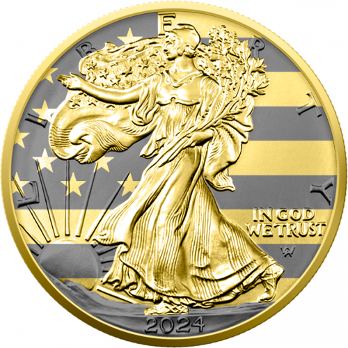 USA 2024 1$ American Eagle - Golden Ring 1 oz silver coin