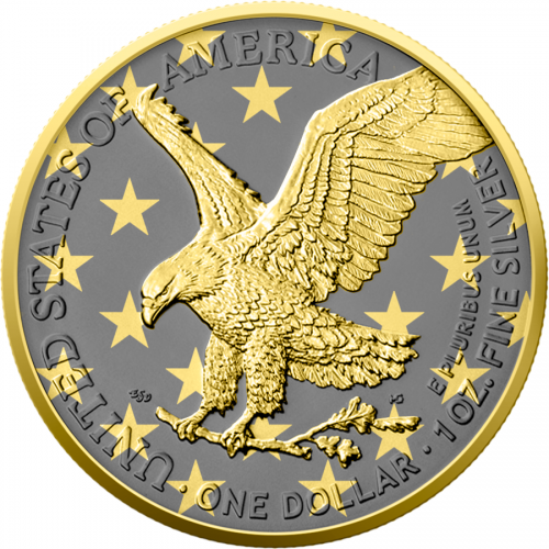 USA 2024 1$ American Eagle - Golden Ring 1 oz silver coin