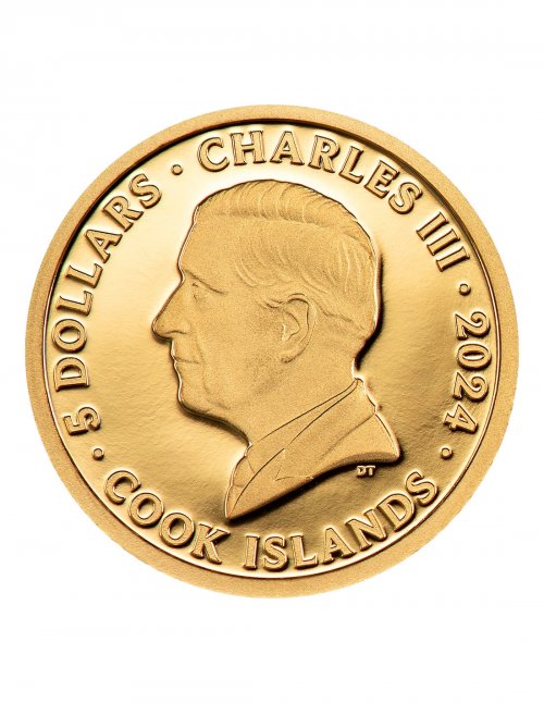 Cook Island 2024 5$ POWERSLAVE Iron Maiden gold coin