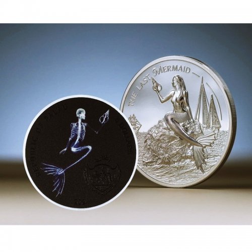 Cook Islands 2024 5$ LAST MERMAID X Ray 1 Oz silver coin