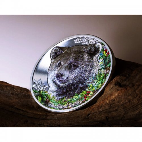 Mongolia 2024 500 Togrog BEAR Woodland Spirit 1 Oz silver coin