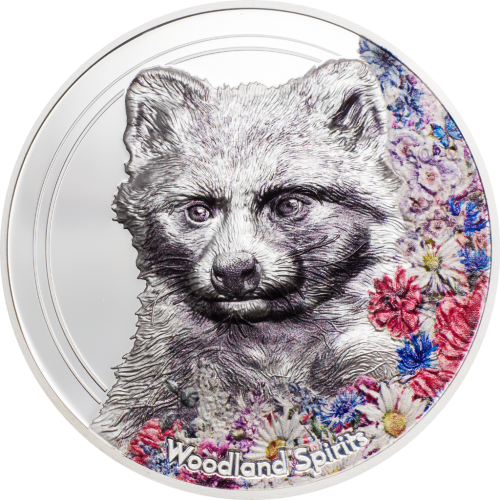 Mongolia 2020 500Togrog Woodland Spirits- RACCOON DOG- 1 Oz silver coin