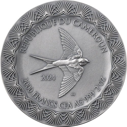 Cameroon 2024 2000 Francs EROS AND PSYCHE Celestial Beauty 2 Oz silver coin