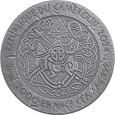 Cameroon 2024 2000 Francs ERIK THE RED Way to Valhalla 2 Oz silver coin