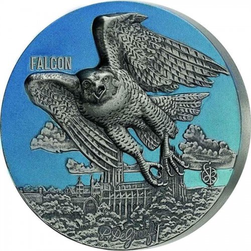 Benin 2022 1500 Francs FALCON Urban Hunters 3 Oz Silver Coin