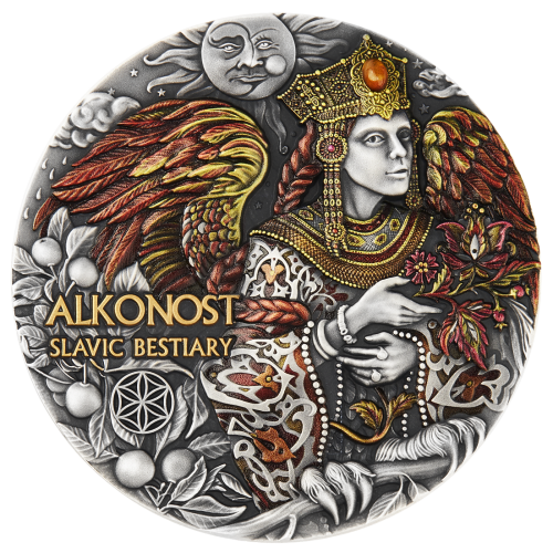 Cameroon 2023 2000 Francs ALKONOST Slavic Bestiary 3 Oz silver coin