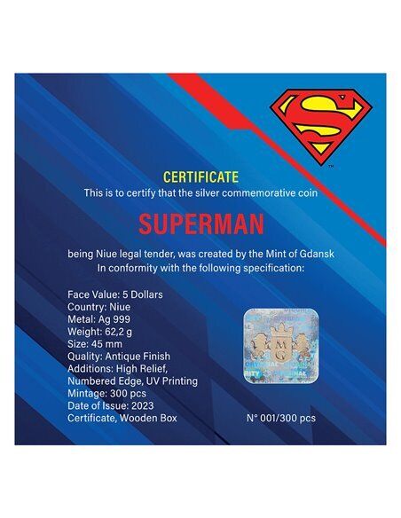 Niue 2023 5$ SUPERMAN 2 Oz silver coin