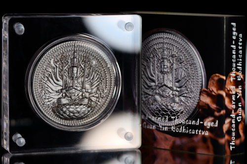 Gabon 2025 2000 Francs Thousand Hand & Eyed Buddha Guan Yin 2 Oz silver coin