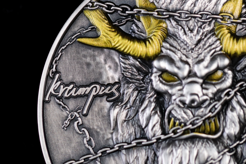 Gabon 2025 3000 Francs KRAMPUS AND SANTA CLAUS 3 Oz silver coin