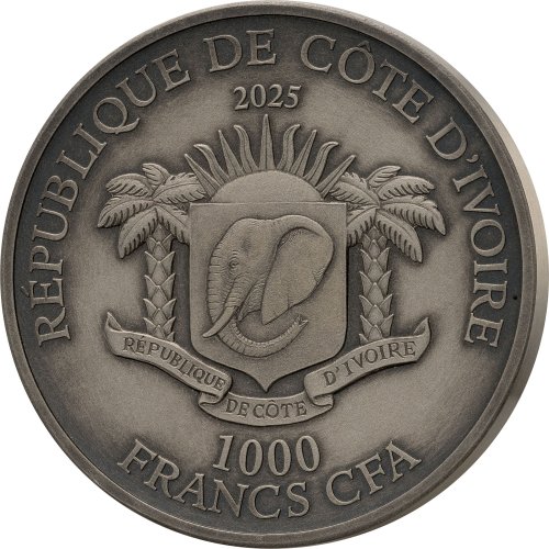 Ivory Coast 2025 Mauquoy Haut Relief - Big Five - Buffalo 1 Oz silver coin