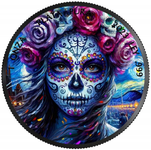 Mexico 2023 1 Onza DIA DE LOS MUERTOS Impressionism 1 Oz  silver coin