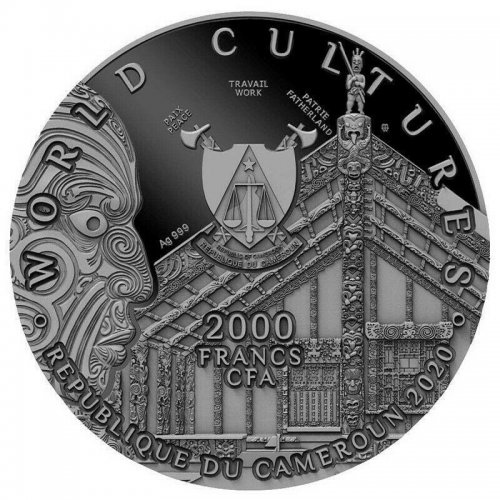  Cameroon 2020 2000 Francs HAKA World Cultures 2 Oz Silver Coin