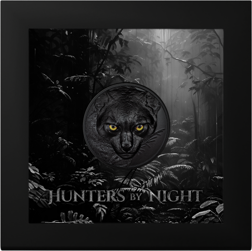 Palau 2024 10$ OCELOT Hunters By Night 2 Oz silver coin