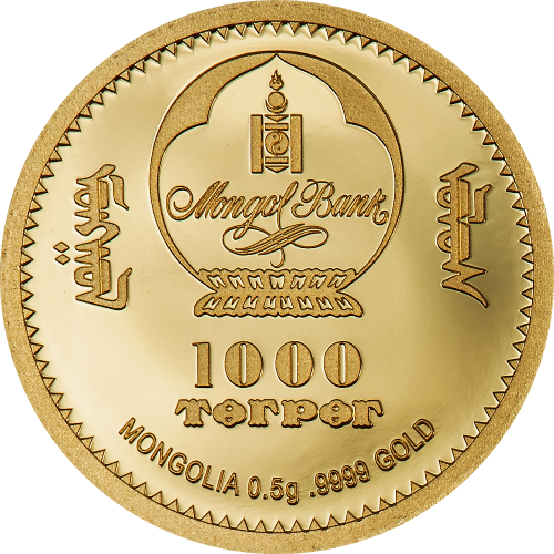 Mongolia 2024 1000 Togrog - GOLDEN AVES Evolution of Life gold coin