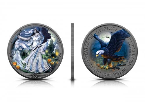 USA 2024 1$ American Eagle - Halloween Ghost Night 1 oz silver coin