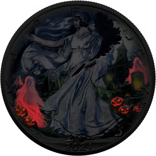 USA 2024 1$ American Eagle - Halloween Ghost Night 1 oz silver coin