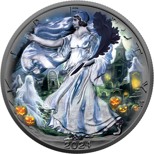 USA 2024 1$ American Eagle - Halloween Ghost Night 1 oz silver coin