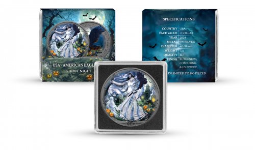 USA 2024 1$ American Eagle - Halloween Ghost Night 1 oz silver coin