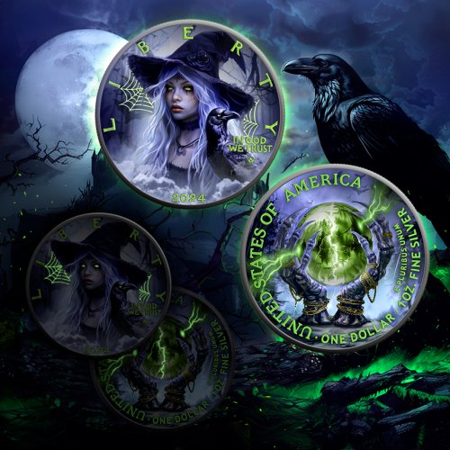 USA 2024 1$ American Eagle - Halloween Witch Spells 1 oz silver coin