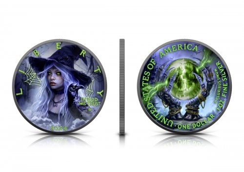 USA 2024 1$ American Eagle - Halloween Witch Spells 1 oz silver coin