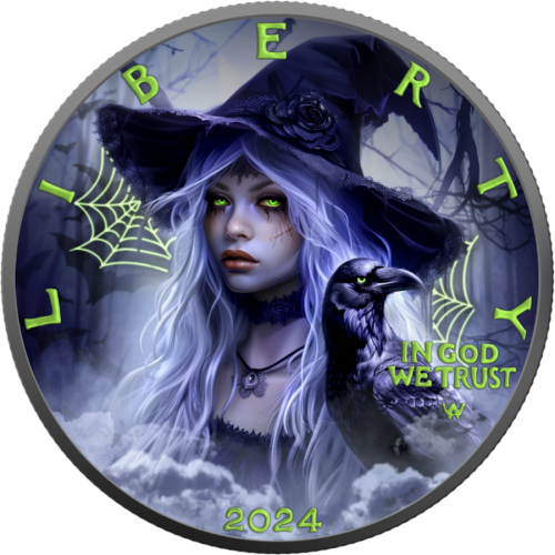 USA 2024 1$ American Eagle - Halloween Witch Spells 1 oz silver coin