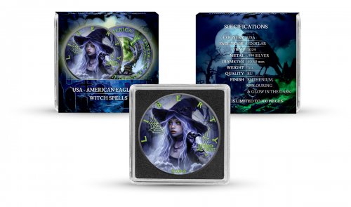 USA 2024 1$ American Eagle - Halloween Witch Spells 1 oz silver coin