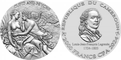 Cameroon 2024 2000 Francs CUPID AND PSYCHE 2 Oz silver coin