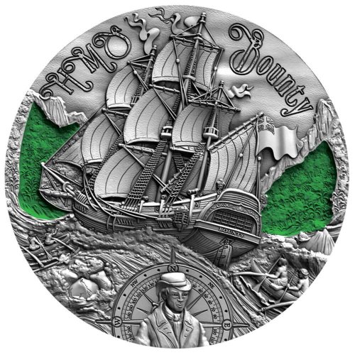 Cameroon 2020 2000 Francs Golden Age of Sail - HMS Bounty 2 Oz silver coin