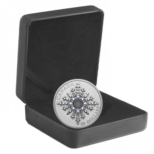 Canada 2024 20$ SAPPHIRE JUBILEE SNOWFLAKE BROOCH 1 Oz silver coin