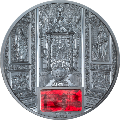 Palau 2022 25$ SAN PIETRO IN VATICANO Tiffany Art Metropolis 5 Oz silver coin