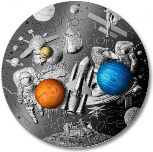 Cameroon 2022 3000 Francs EXPLORATION OF SPACE De Doodle 3 Oz Silver Coin