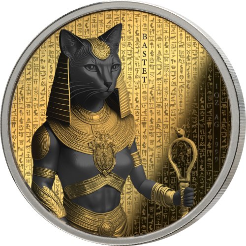 Benin 2025 1000 Francs BASTET Golden Darkness of Egypt 1 Oz silber Münze