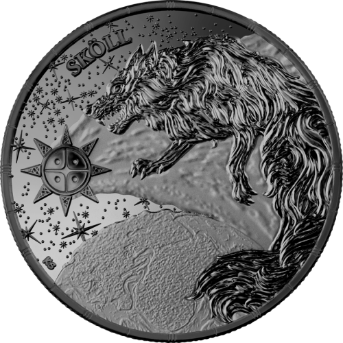 Germania 2024 5 Mark Ragnarök-Sköll Black 1 Oz silber Münze