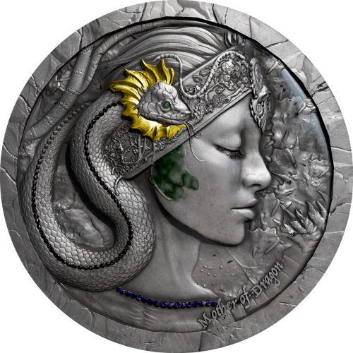 Cameroon 2025 2000 Francs MOTHER OF DRAGON Legends of Babylon 2 Oz silver coin