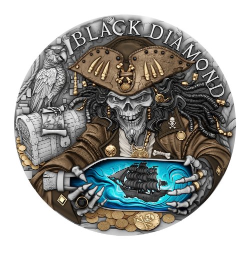 Niue 2025 5$ BLACK DIAMOND The Pirates 2 Oz silver coin