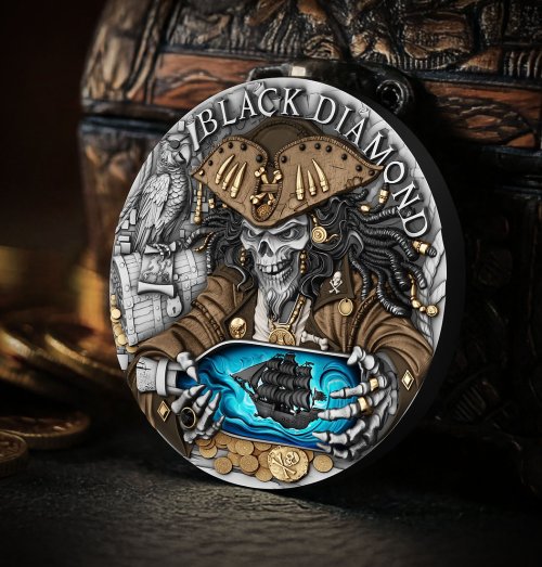 Niue 2025 5$ BLACK DIAMOND The Pirates 2 Oz silver coin