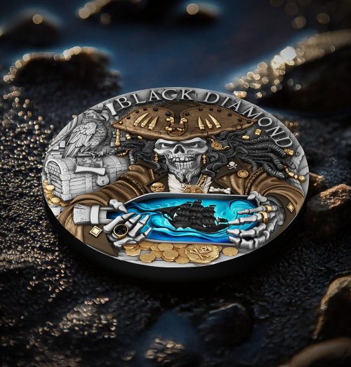 Niue 2025 5$ BLACK DIAMOND The Pirates 2 Oz silver coin
