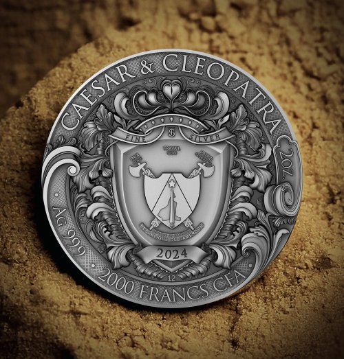 Cameroon 2024 CAESAR AND CLEOPATRA The Power of Love 2 Oz silver coin
